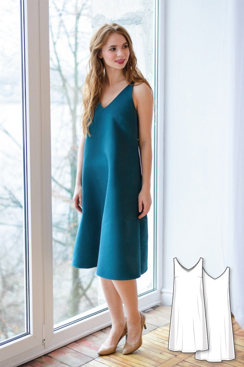 Basic V-neck Slip Dress #6011