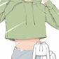Basic regular fit raglan sleeve cropped sweatshirt hoodie