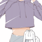 Basic regular fit raglan sleeve cropped sweatshirt hoodie