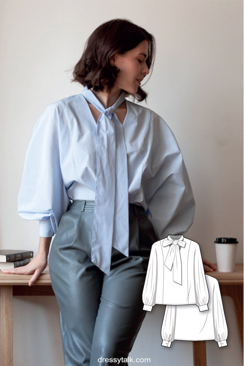 Sewing Pattern - Puff Sleeve Oversize Shirt – Dressy Talk