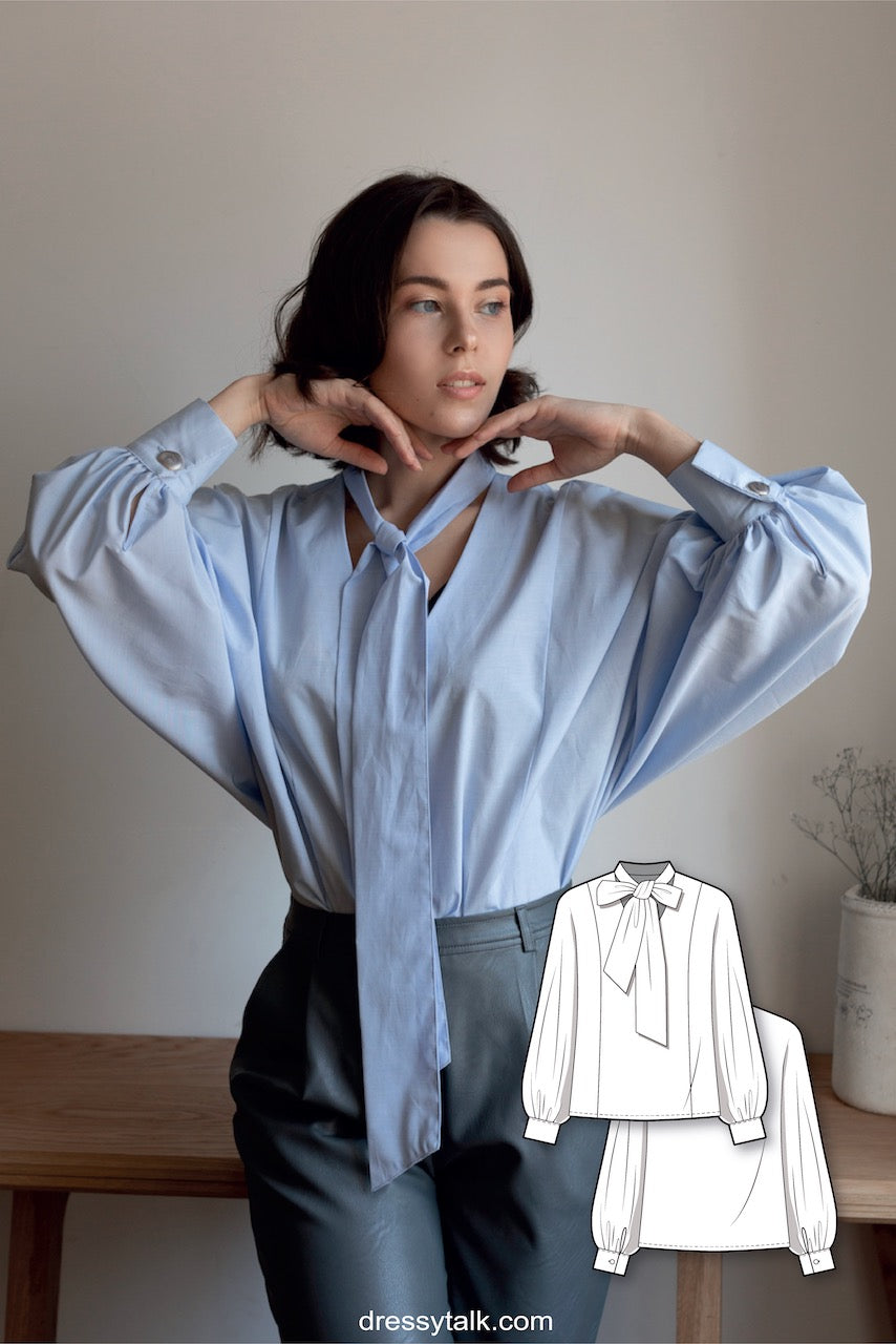 Sewing Pattern - Puff Sleeve Oversize Shirt – Dressy Talk