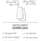 Capsule pattern: puff long sleeve blouse, A-line double breast skirt, drop shoulder sweatshirt