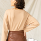 Drop shoulder knit sweatshirt with long sleeve and round neckline #6025