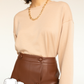 Drop shoulder knit sweatshirt with long sleeve and round neckline #6025
