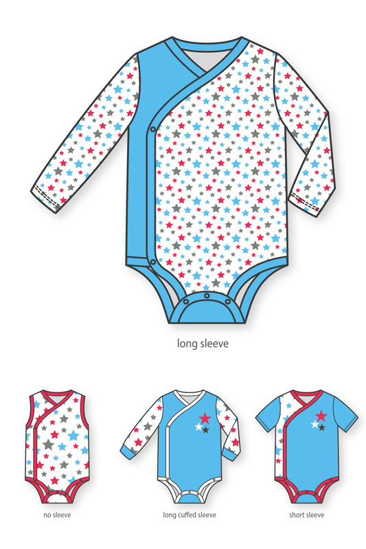 Baby boy or girl romper/bodysuit/onesie with long and short sleeve