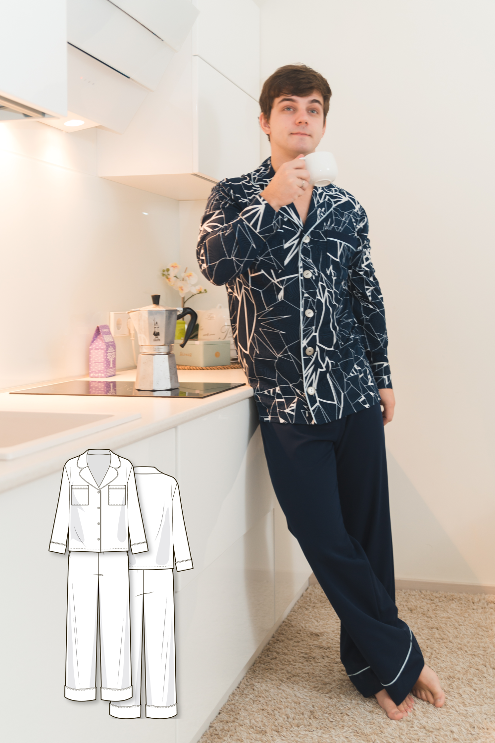 Pyjama For Men (long sleeve shirt and pants) #5114